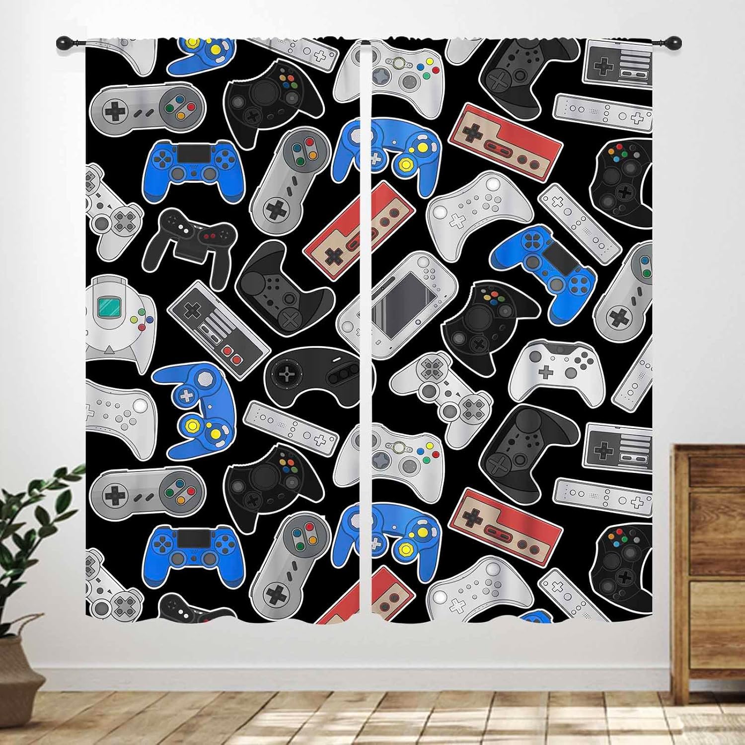 Retro Gaming Youtube - ผ้าม่านลาย 