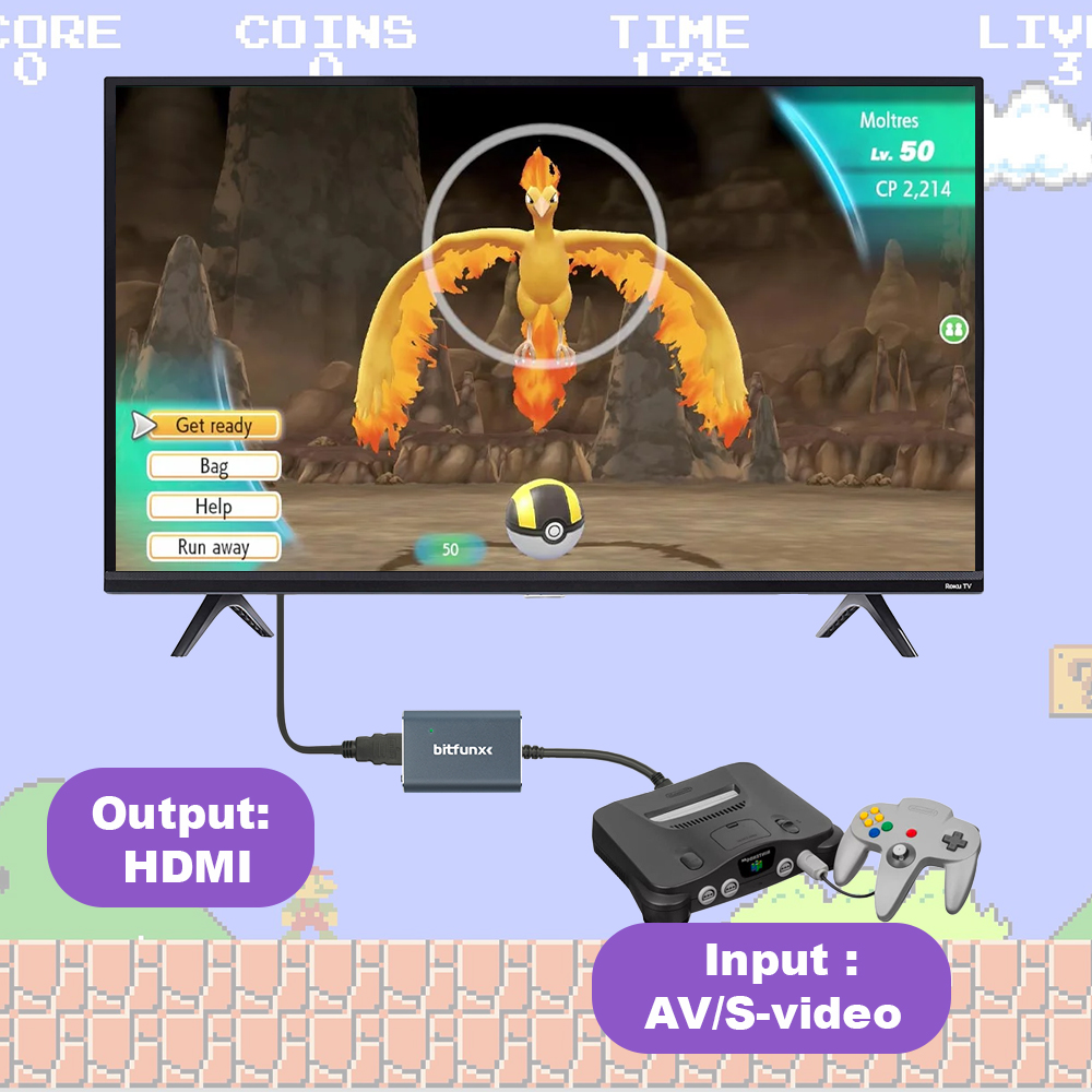 Bitfunx 720P Svideo/AV ไปยังอะ - Retro Gaming N64 บทวิจารณ์และราคา
