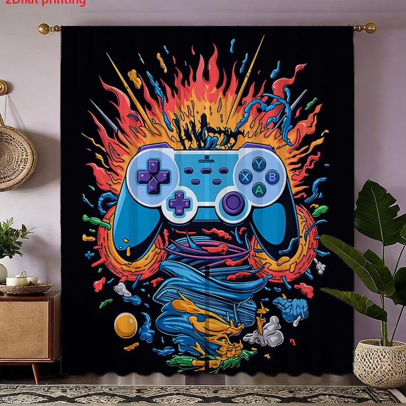 ผ้าม่านลายคอนโทรลเลอร์เกมย้อนย - Retro Gaming Youtube บทวิจารณ์และราคา