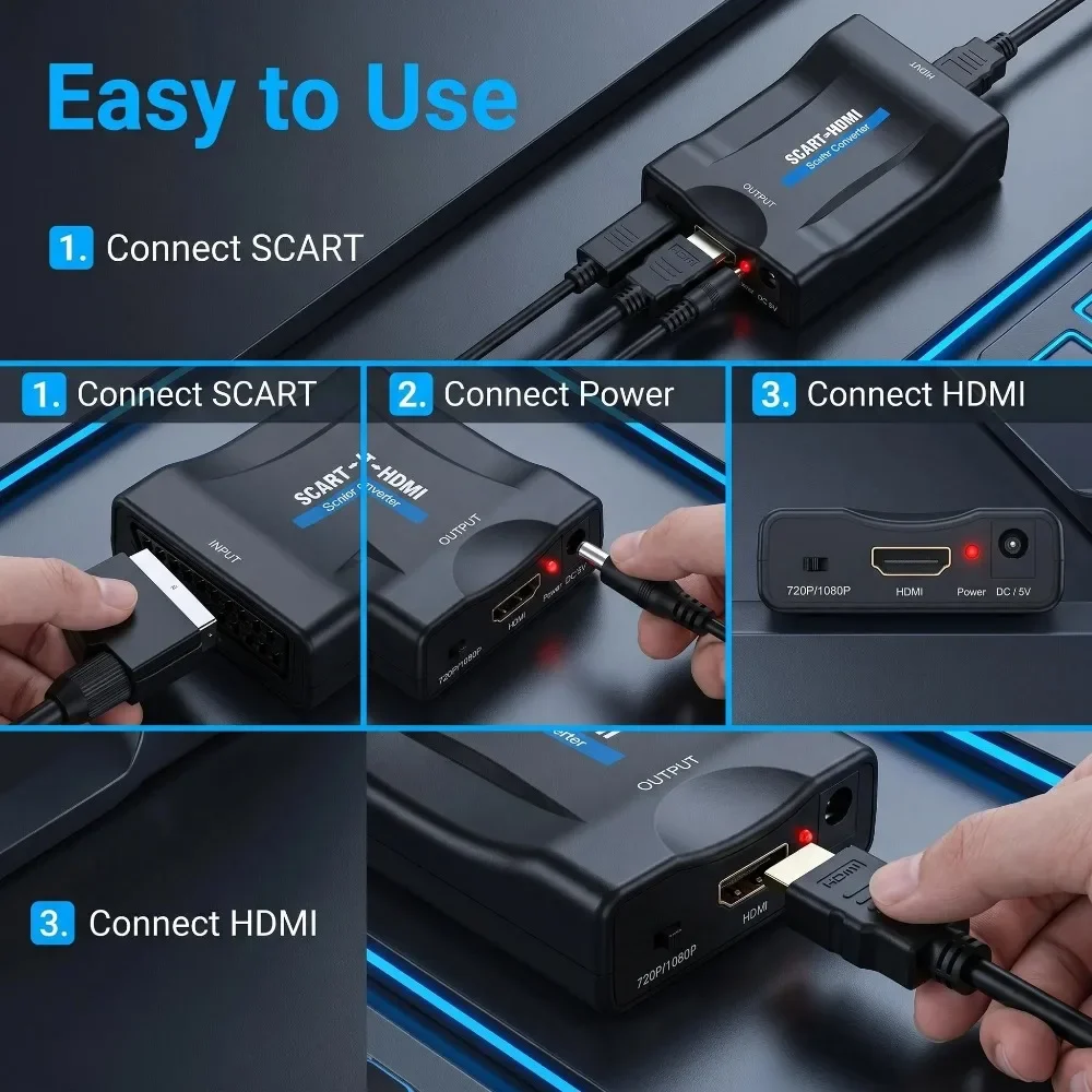 อะแดปเตอร์แปลงสัญญาณพร้อมสาย U - Scart To Hdmi บทวิจารณ์และราคา